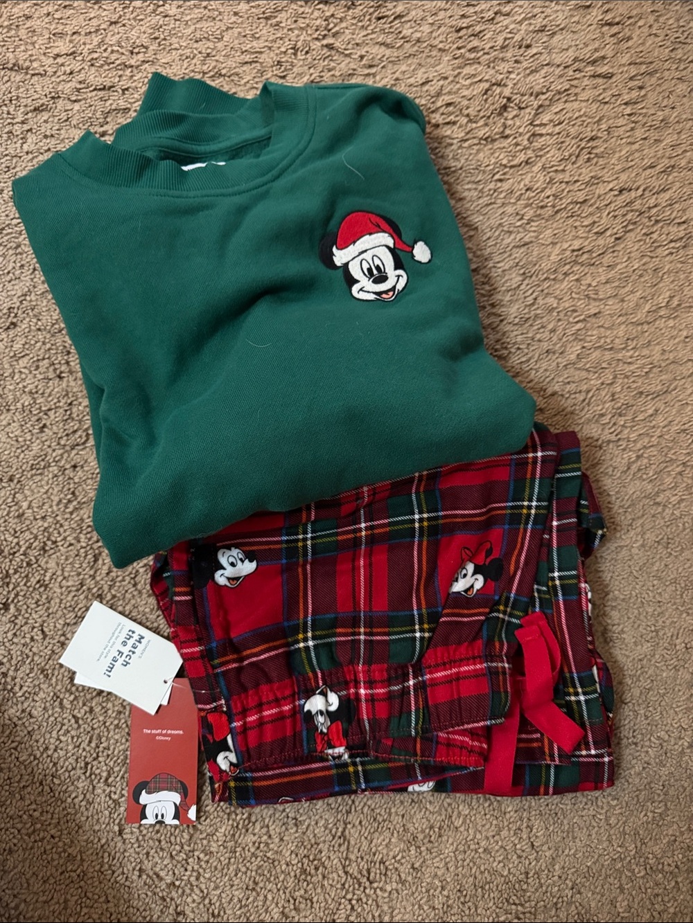 Green Mickey Mouse Holiday Women’s PJs